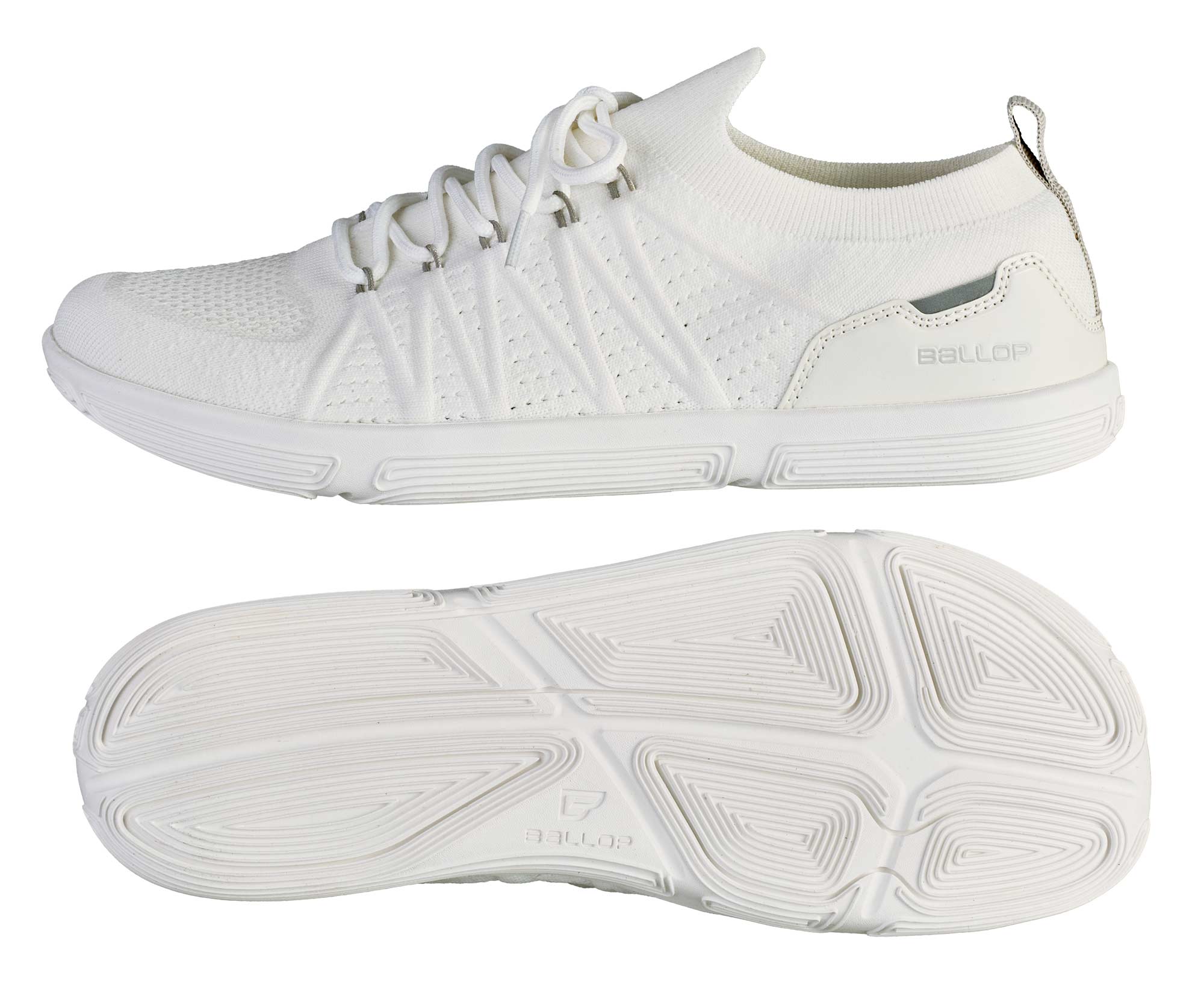 Sneaker, Laufschuh, Weiß, Knit, Gummi-Laufsohle