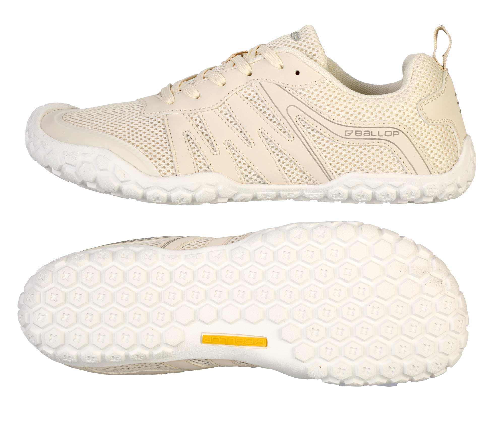 Sneaker, Mesh, Beige, Gummisohle, Dämpfung