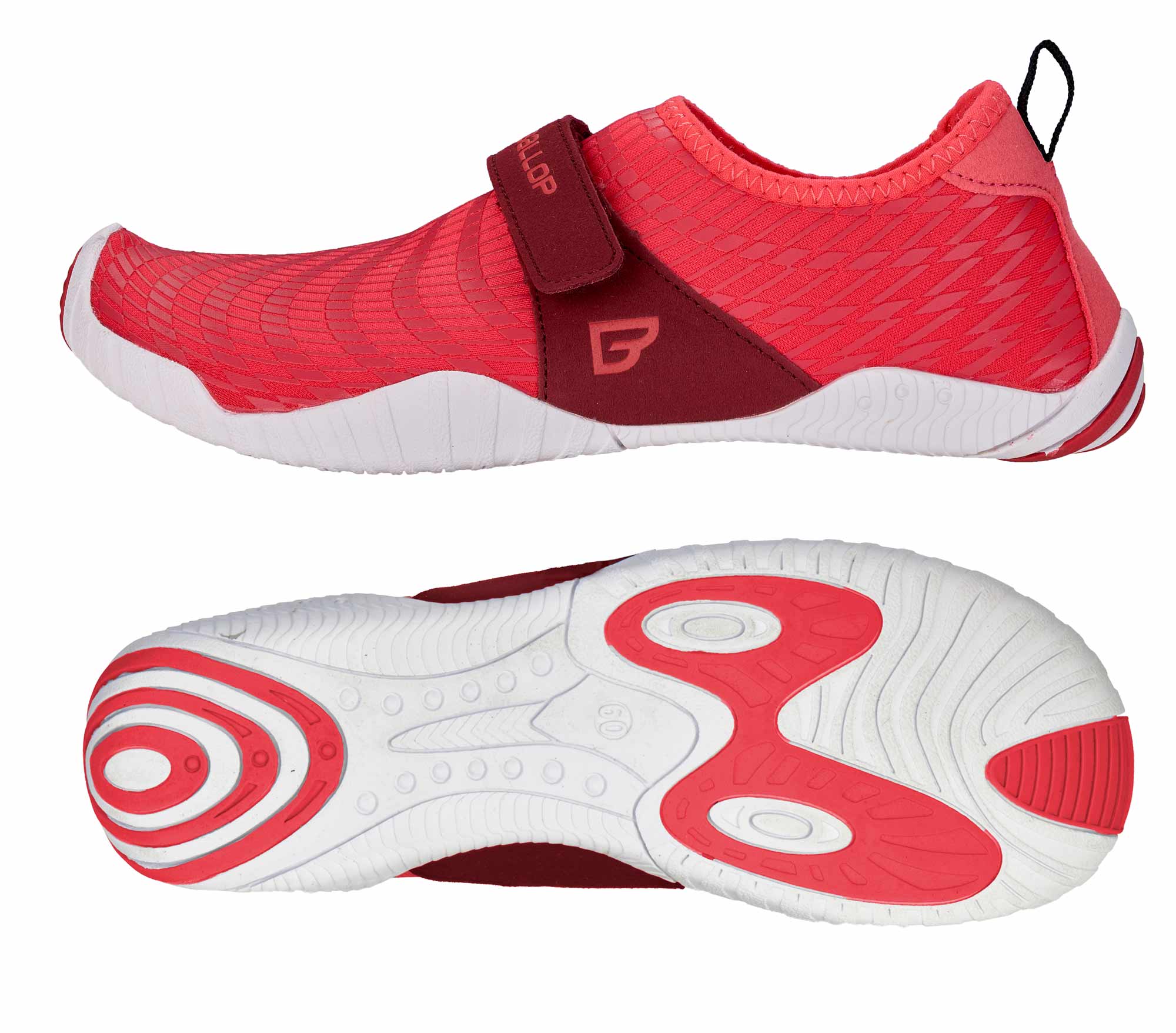 Turnschuh, Sneaker, Rot, Gummi-Sohle, Strap-Schuh