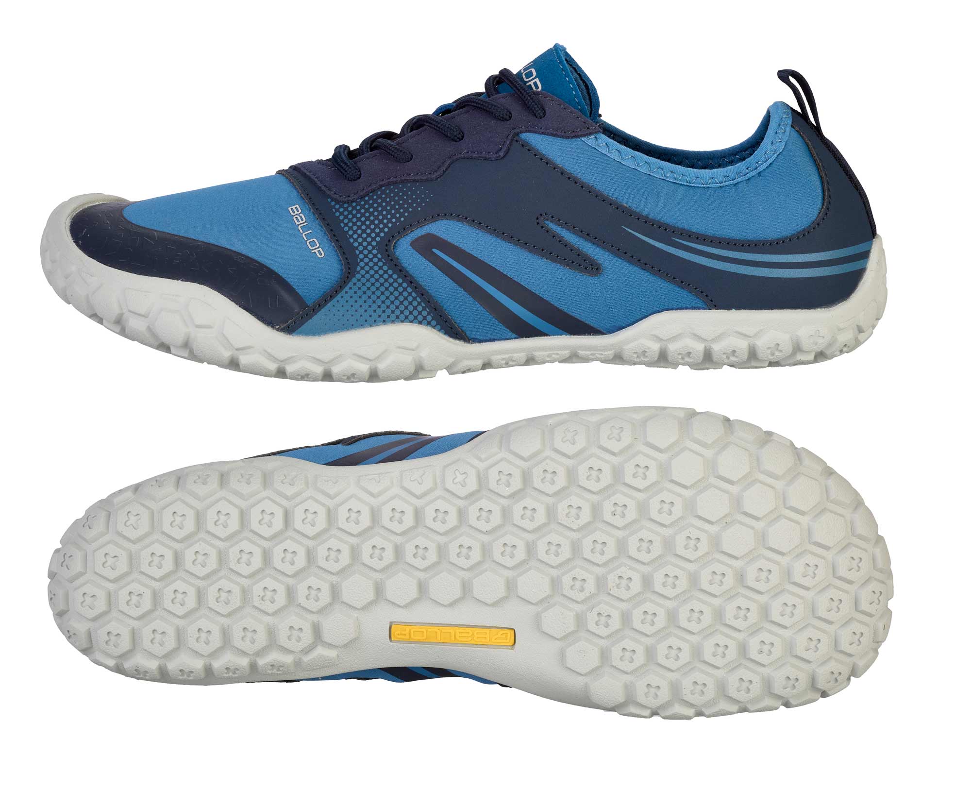 Laufschuh, Blau, Gummisohle, Muster/Struktur, Schnürsenkel