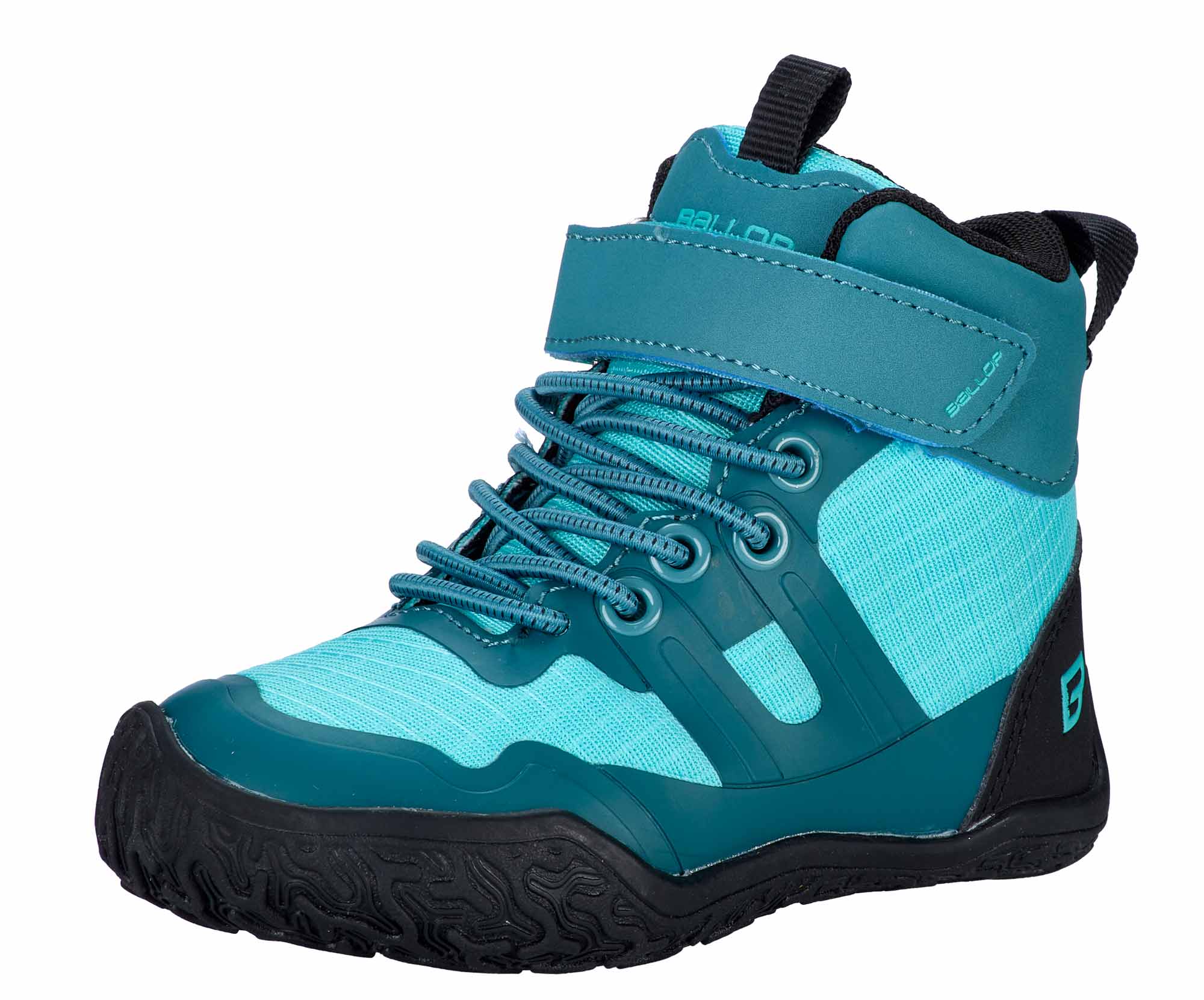 Wanderschuh, Hochober, Gummi-Außensohle, Mesh-Obermaterial, Türkises/Blaues Schuhdesign