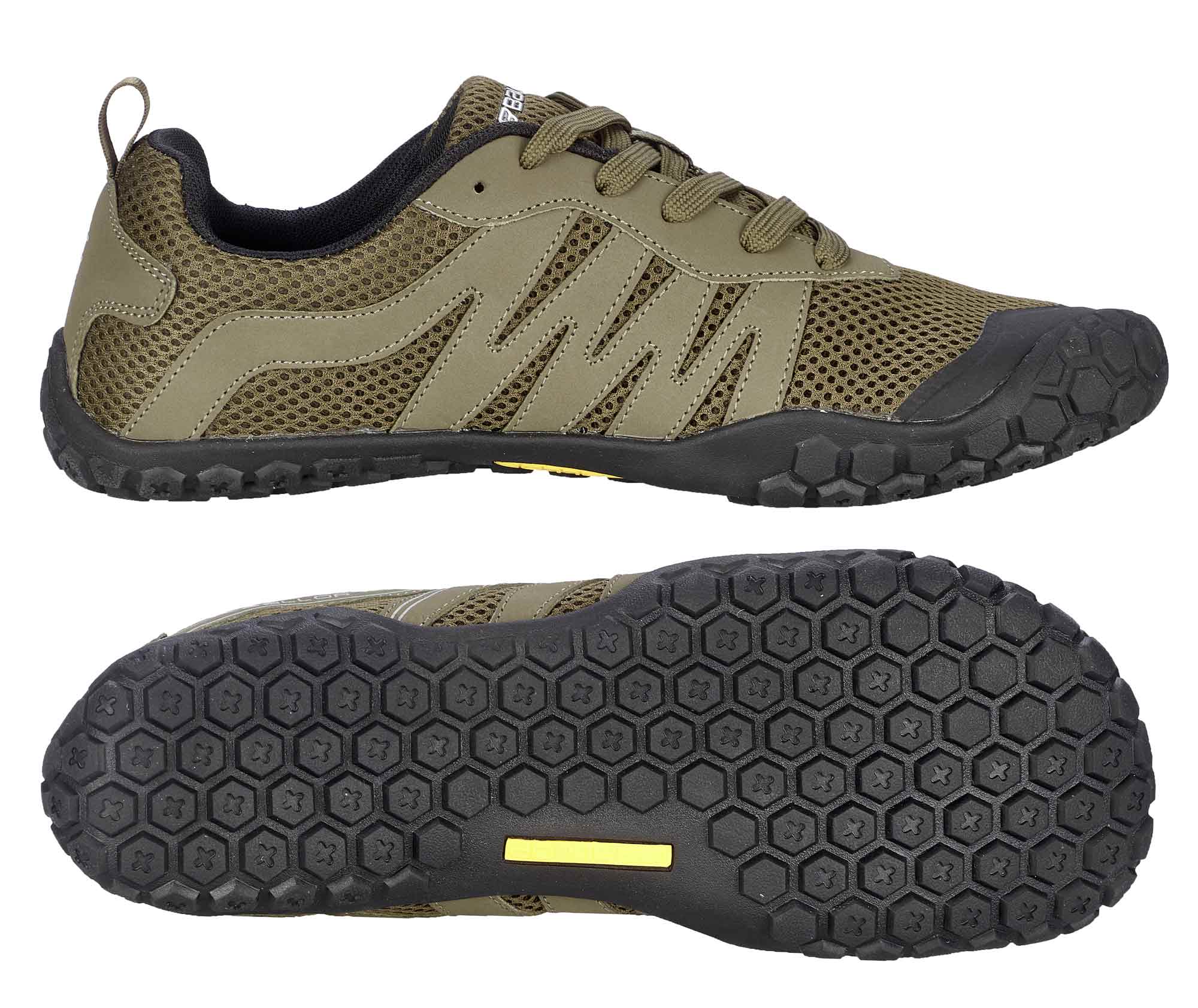 Sneaker, Laufschuh, Mesh, Gummi Sohle, Kaki