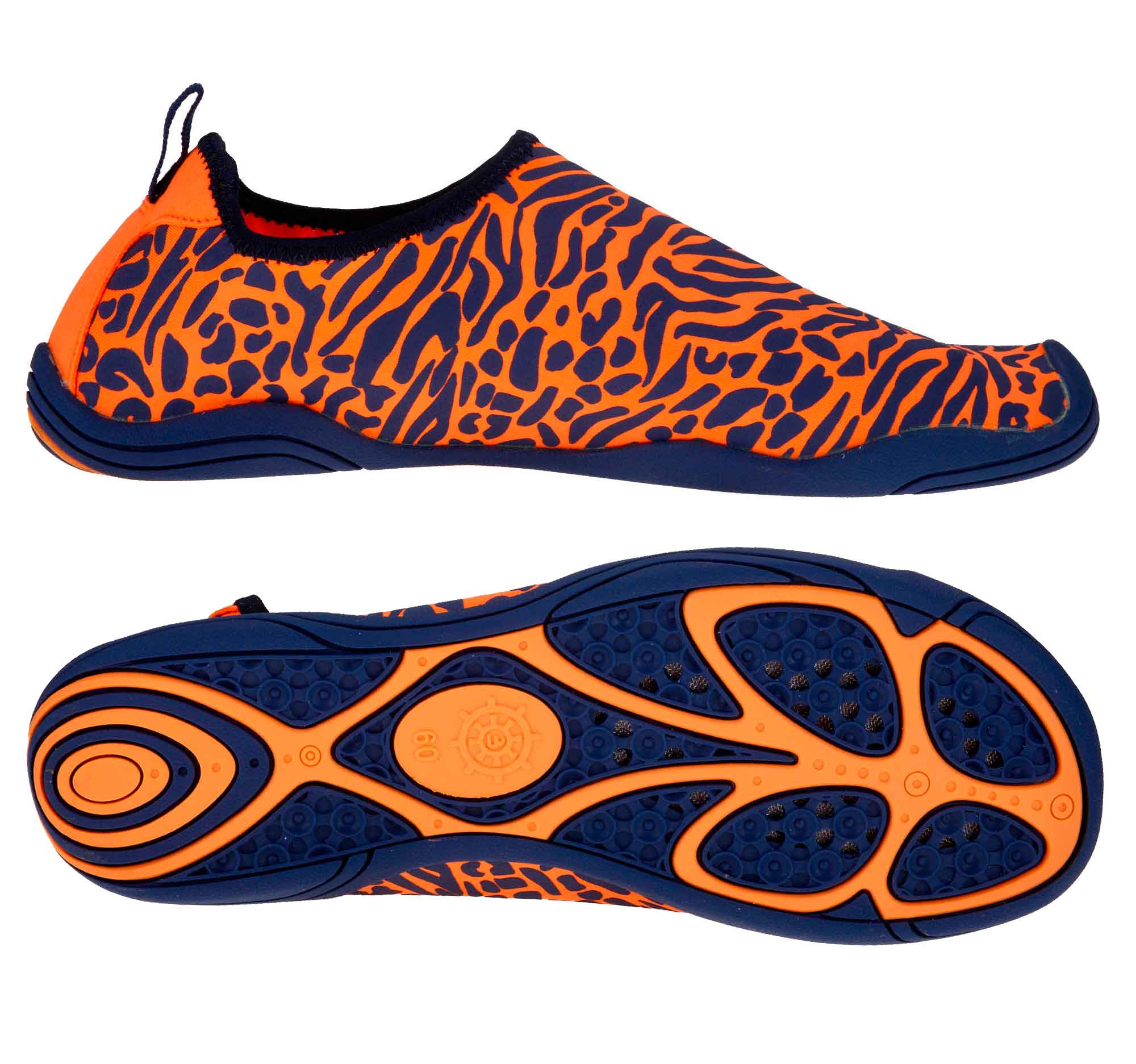 Laufshoe, Sneaker, Neonorange, Tiermuster, Gummisohle