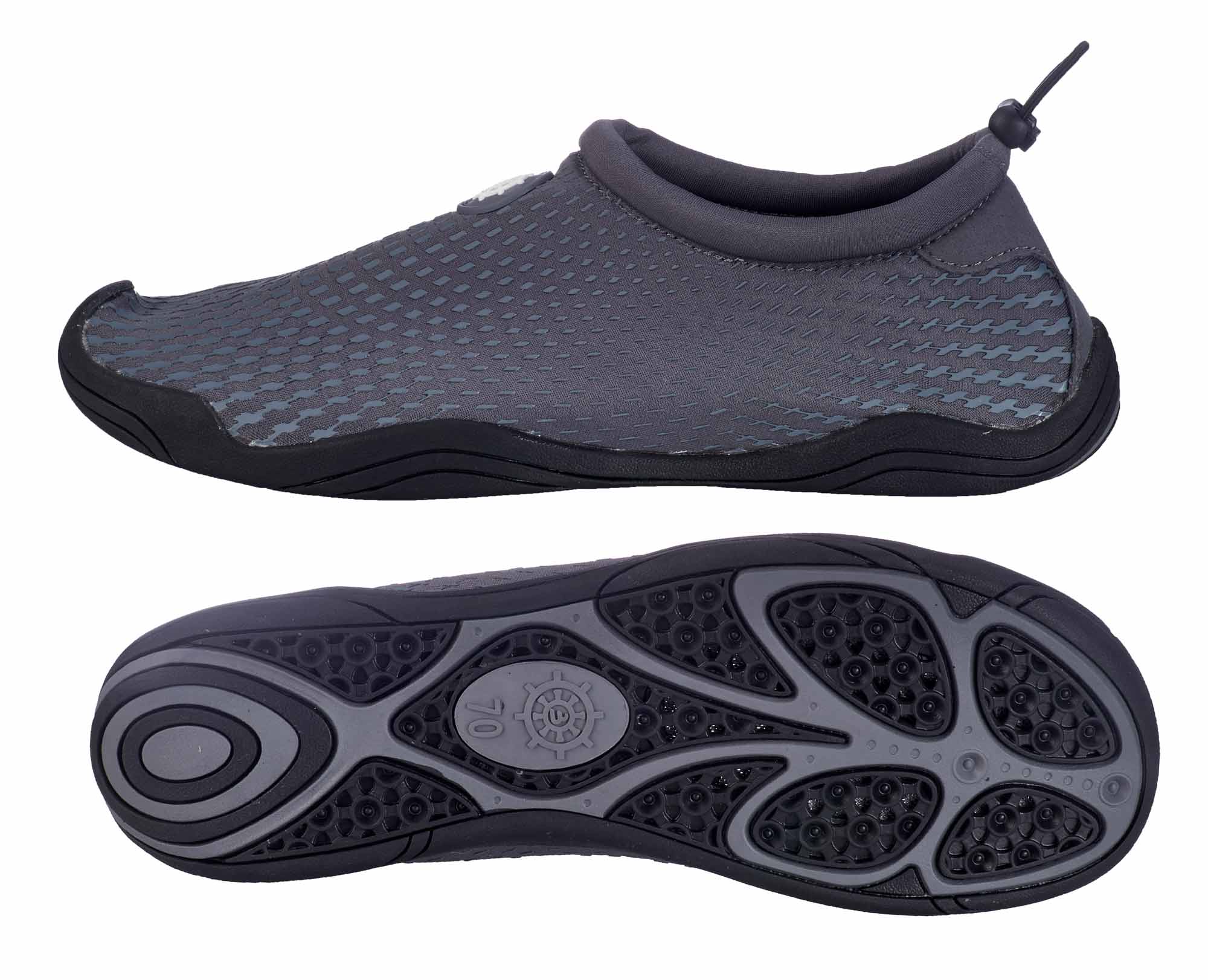 Schuh, Wasserschuh, Gummisohle, Schuhslip-on, Wasserdicht, Mesh, Grau, Außensohle