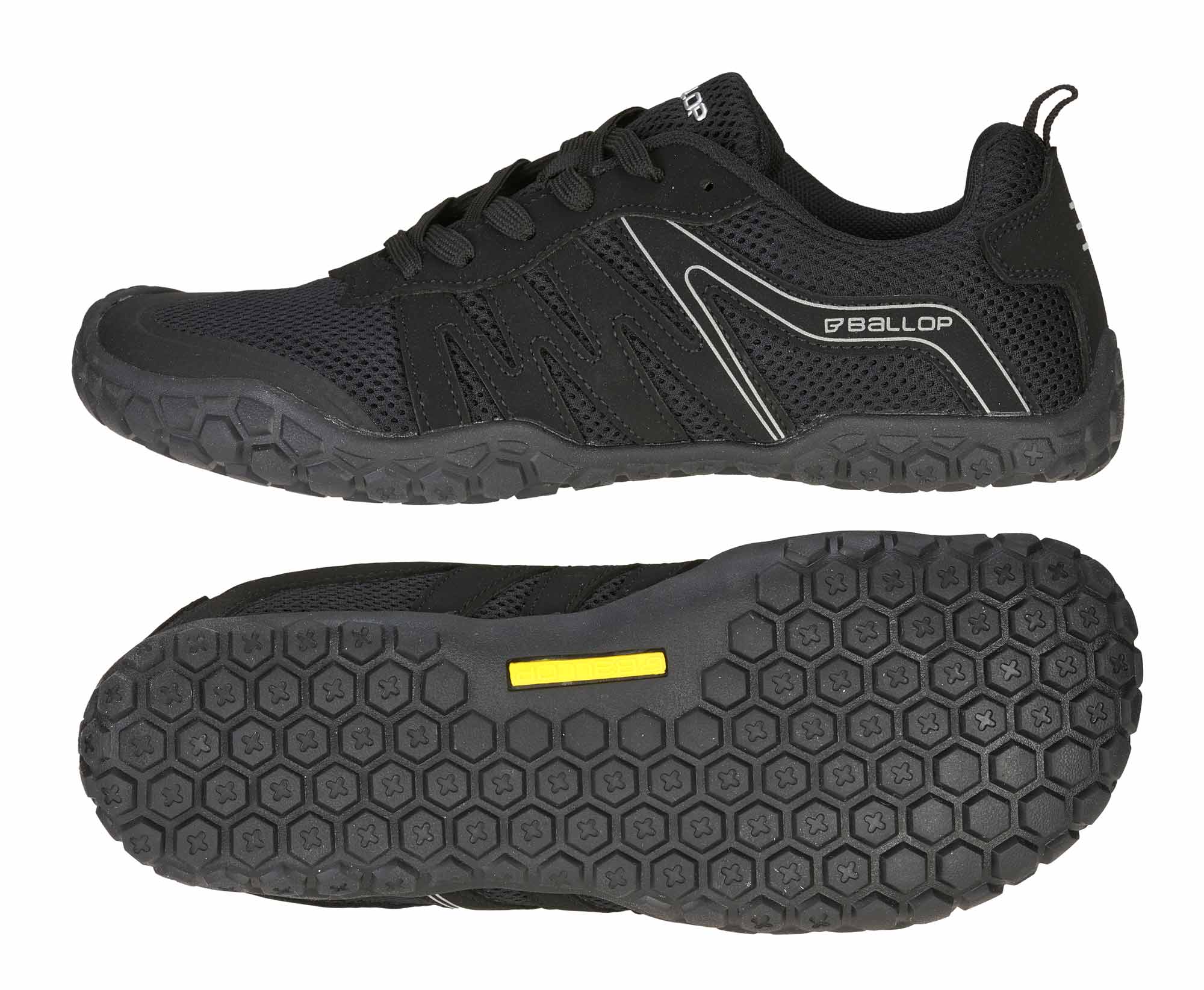 Laufschuh, Sneaker, Mesh-Obermaterial, Gummisohle, Schwarz