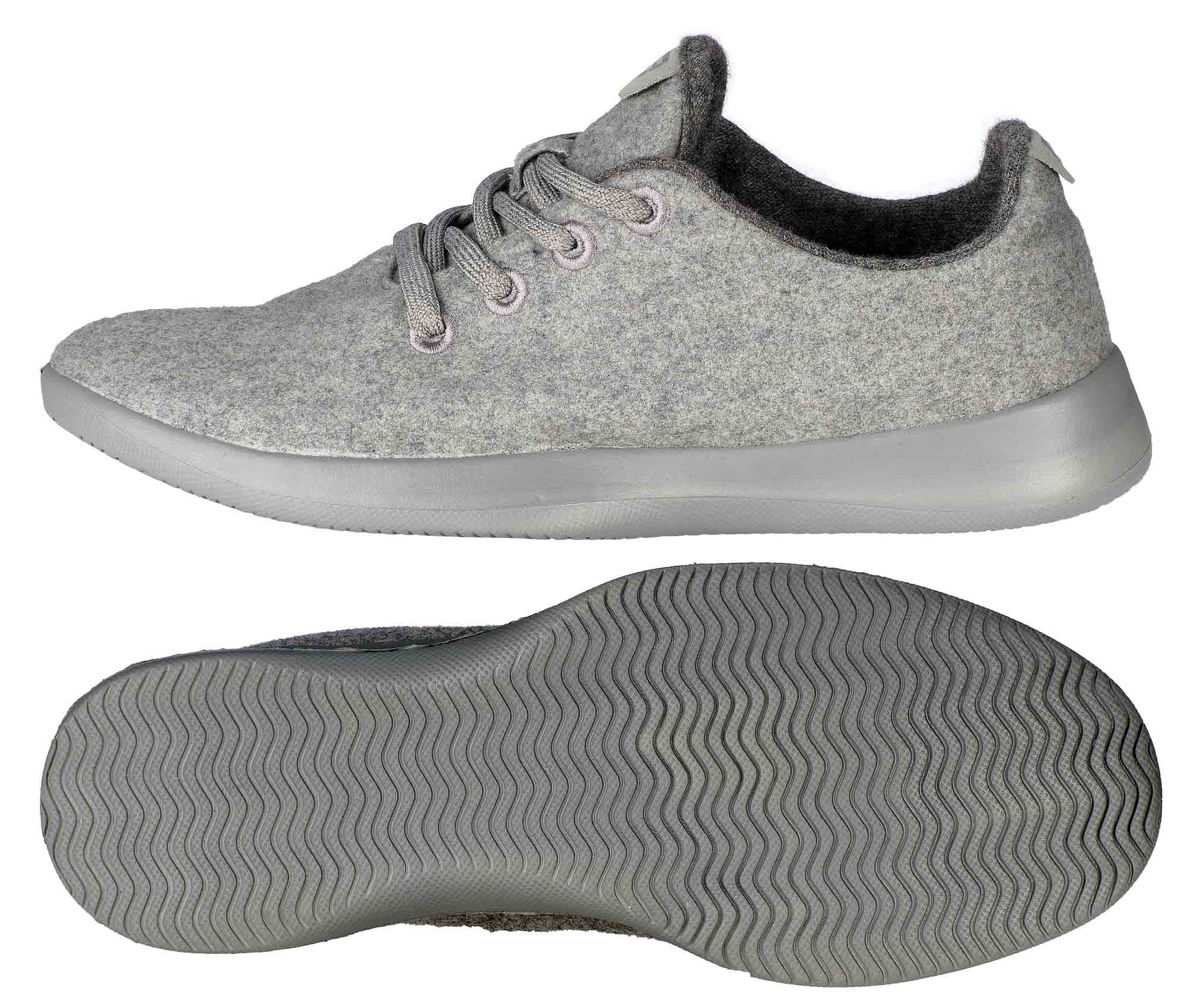 Sneaker, Laufschuh, Grau, Gummisohle, Textiloberfläche